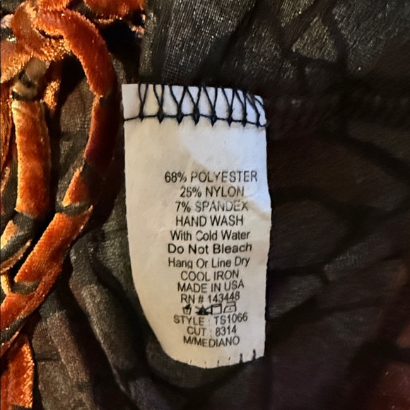 Velvet Drawstring Cropped Long Sleeve Top - Copper Brown - Picture 5 of 9